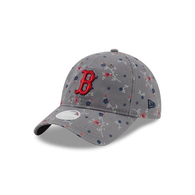 Grey Boston Red Sox Hat - New Era MLB Blossom 9TWENTY Adjustable Caps USA2956830